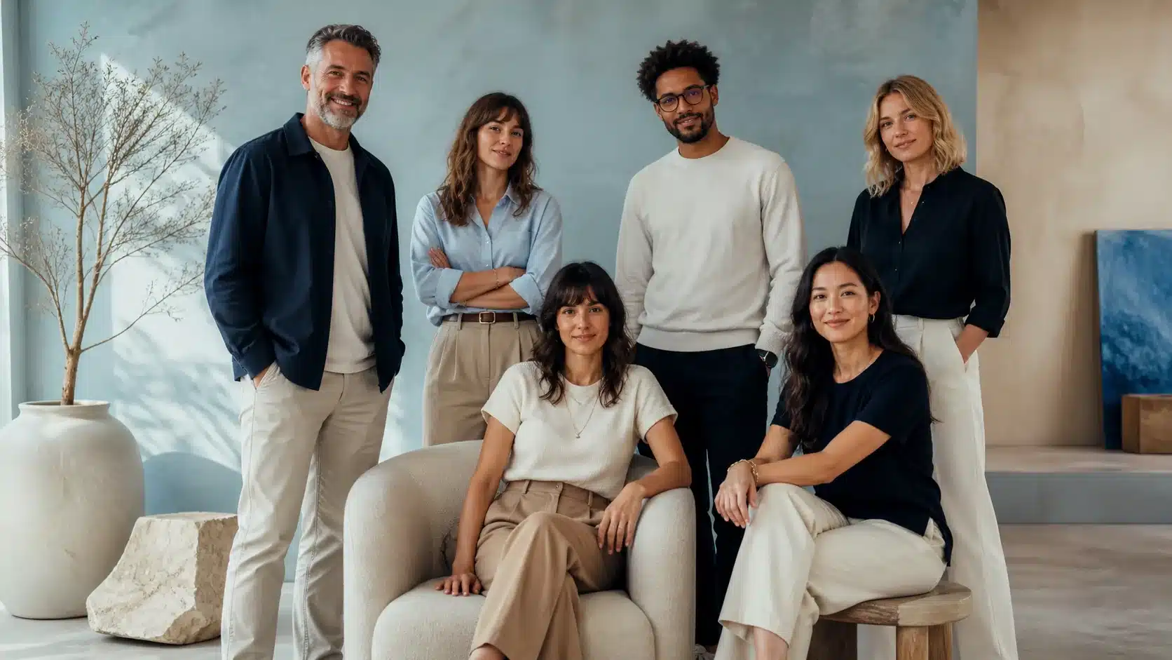Photographie de simulation d’une équipe réunie autour d’une production santé.